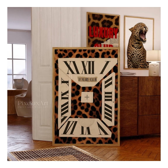 Luxury Leopard Fashion Wall Art Retro Glam Apartment Decor Living Room Bedroom Office