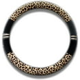 thumbnail image 1 of Luxury Leopard Print Fashionable Plush Car Steering Wheel Cover, Universal Fit, Keep Warm for Car SUV, Beige and Black, 1 of 11