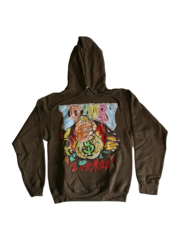Luxury Lifestyle Men's Brown Hoodie (Small)