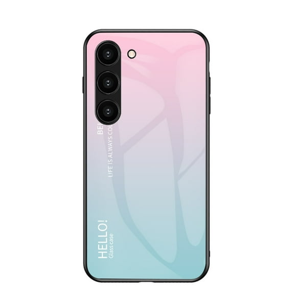 Luxury Light Gradient Samsung Galaxy S21 Case, Ultra Thin Tempered Glass Back Cover, Soft TPU Bumper Protective Samsung Galaxy S21 Phone Case Anti-Scratch Cute for Women Girls,Pink