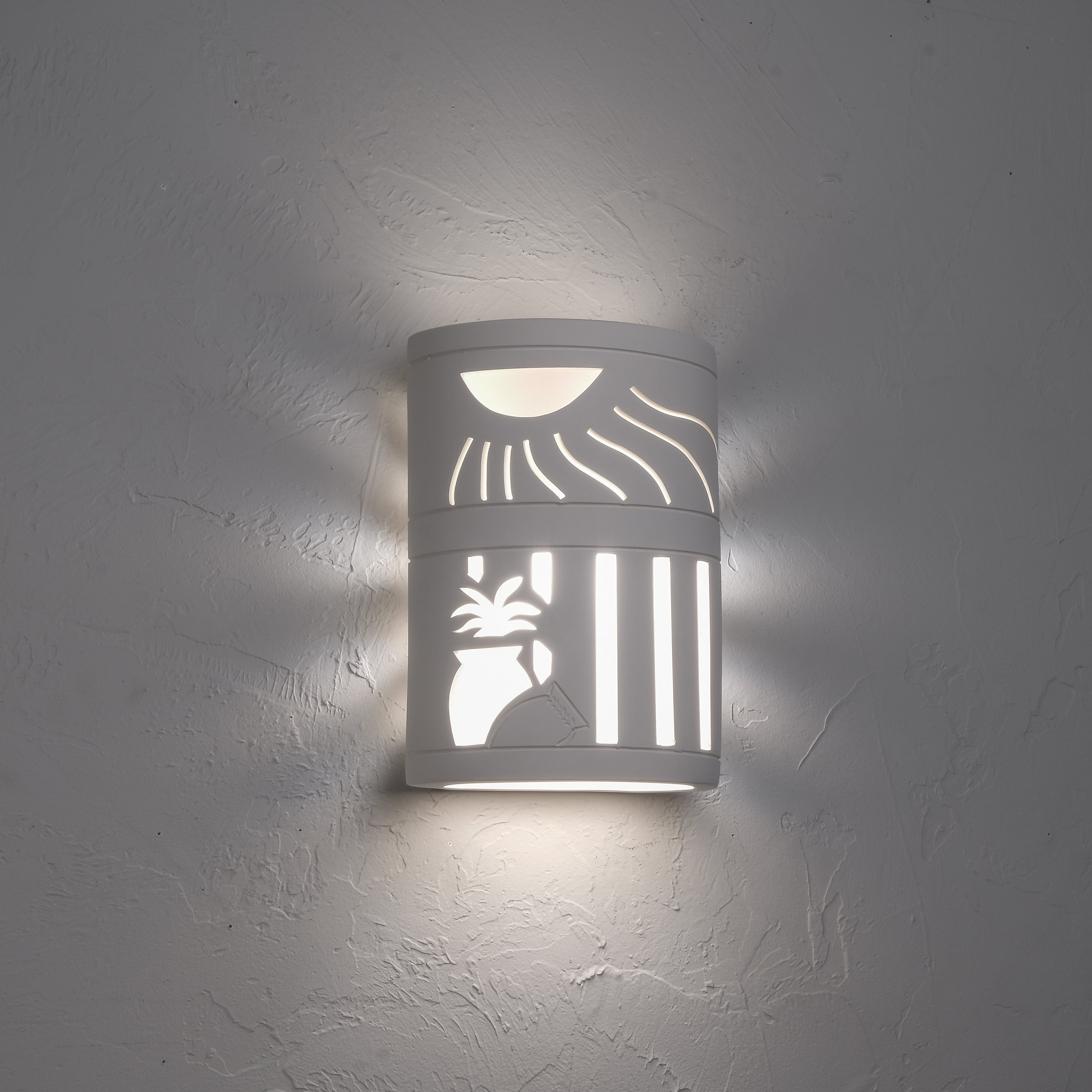 Luxury Lighting Asavva 10.5" High Ceramic Outdoor Wall Light, Paintable White Bisque, LED Bulb Included