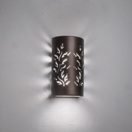 Luxury Lighting Asavva 13" High Vine Ceramic Outdoor Wall Light, Rubbed Bronze Finish, LED Bulb Included