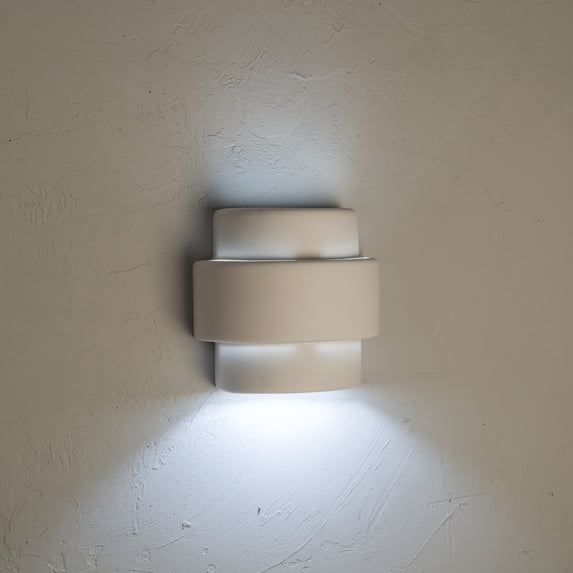 Luxury Lighting Fasciato 10" High Ceramic Outdoor Wall Light, Paintable White Bisque, LED Bulb Included