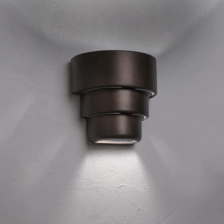 Luxury Lighting Fasciato 10" High Ceramic Outdoor Wall Light, Rubbed Bronze Painted Finish, LED Bulb Included