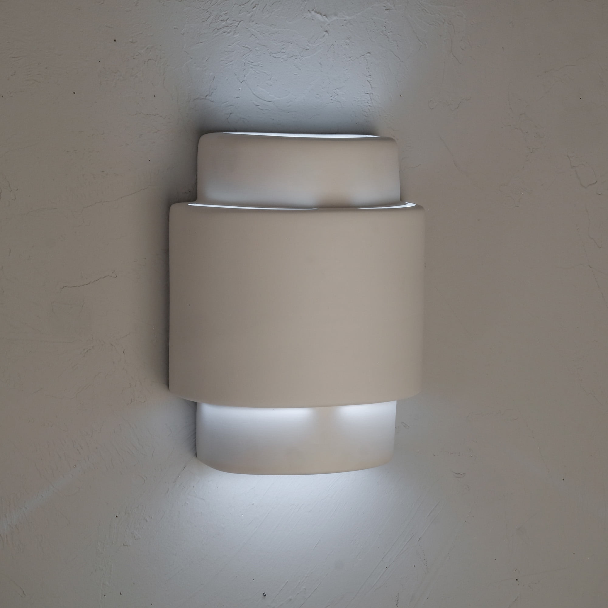 Luxury Lighting Fasciato 13.5" High Ceramic Outdoor Wall Light, Paintable White Bisque, LED Bulb Included