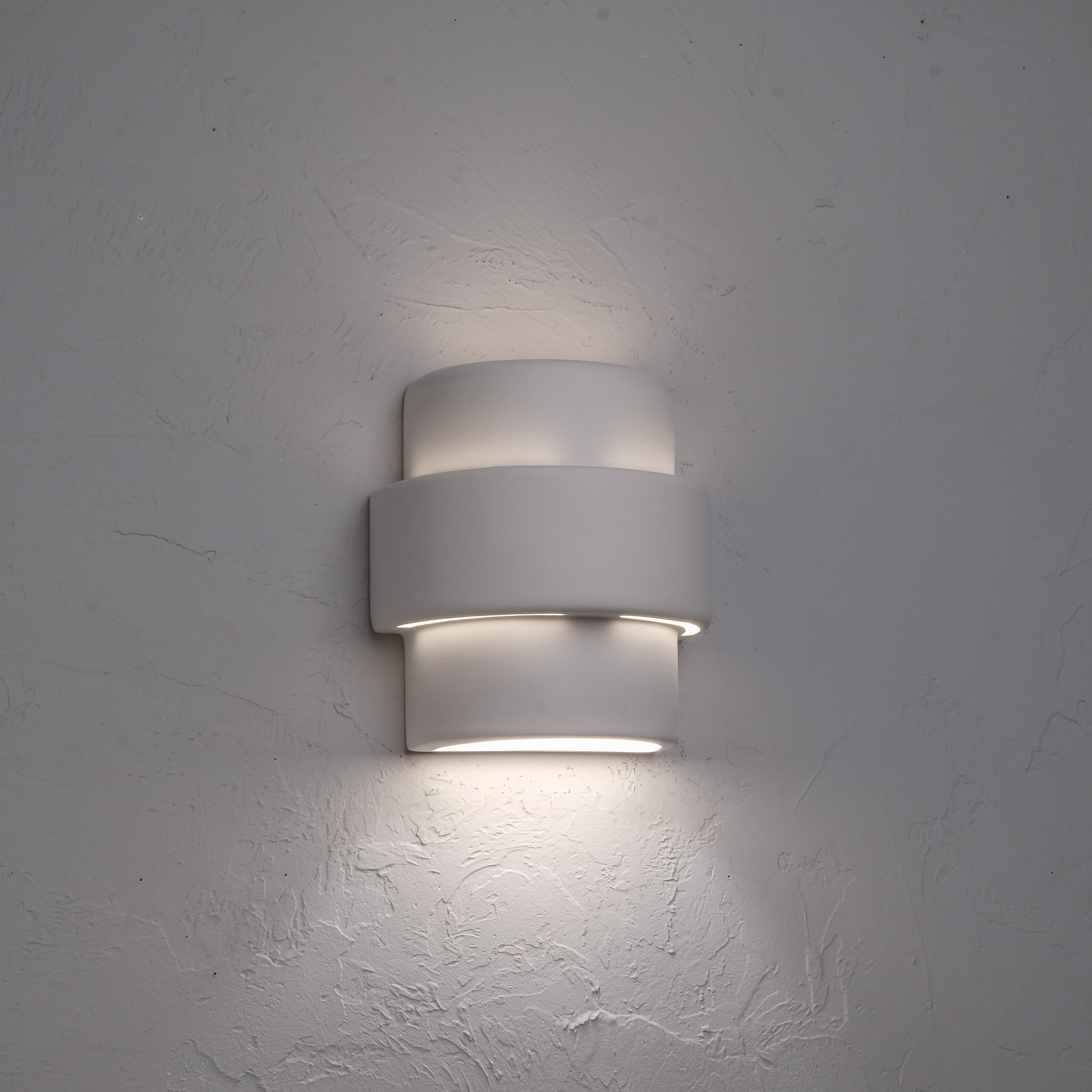 Luxury Lighting Fasciato 9" High Ceramic Outdoor Wall Light, Paintable White Bisque, LED Bulb Included