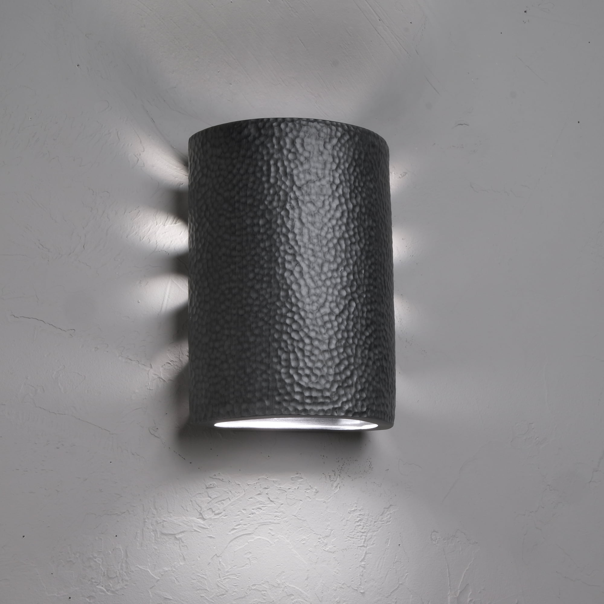 Luxury Lighting Hammerman 10.5" High Ceramic Outdoor Wall Light, Rubbed Pewter Painted Finish, LED Bulb Included