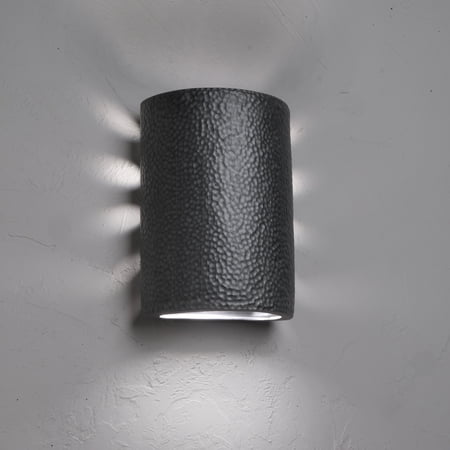 Luxury Lighting Hammerman 10.5" High Ceramic Outdoor Wall Light, Rubbed Pewter Painted Finish, LED Bulb Included