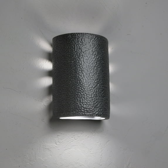 Luxury Lighting Hammerman 10.5" High Ceramic Outdoor Wall Light, Rubbed Pewter Painted Finish, LED Bulb Included