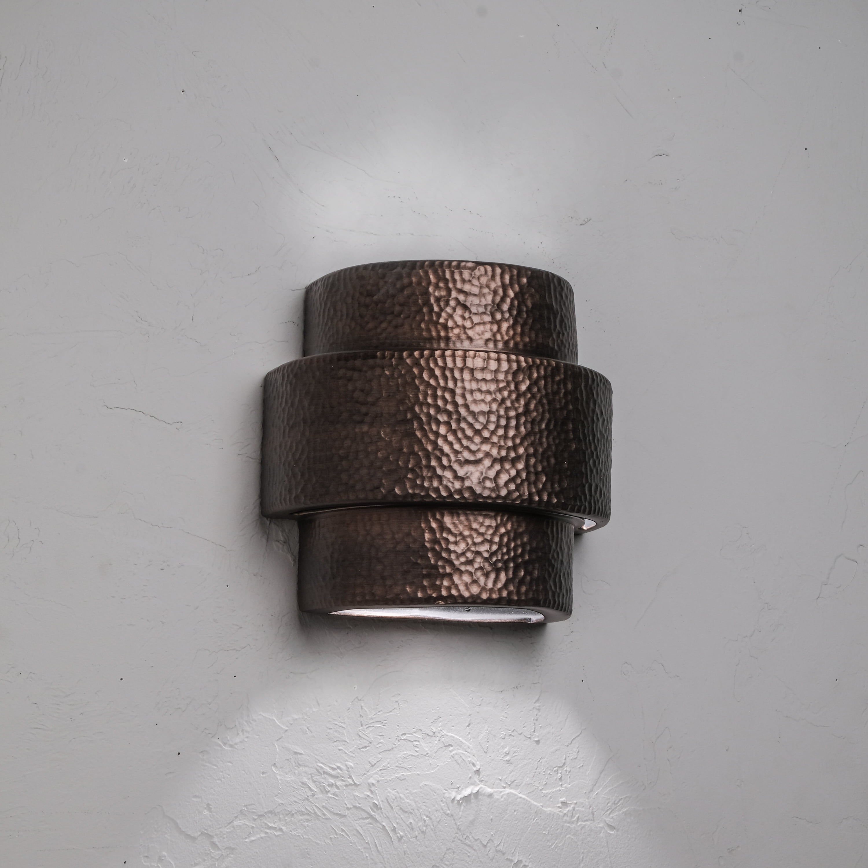 Luxury Lighting Hammerman 10" High Ceramic Outdoor Wall Light, Rubbed Copper Painted Finish, LED Bulb Included