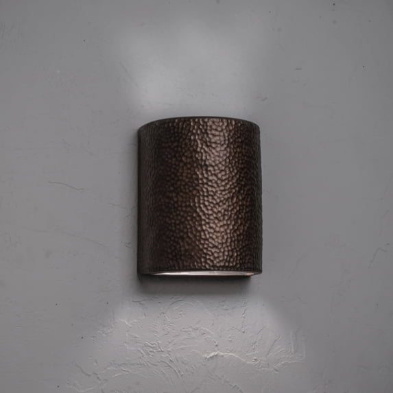 Luxury Lighting Hammerman 10" High Ceramic Outdoor Wall Mount, Rubbed Copper Painted Finish, 120VAC, LED Bulb Included