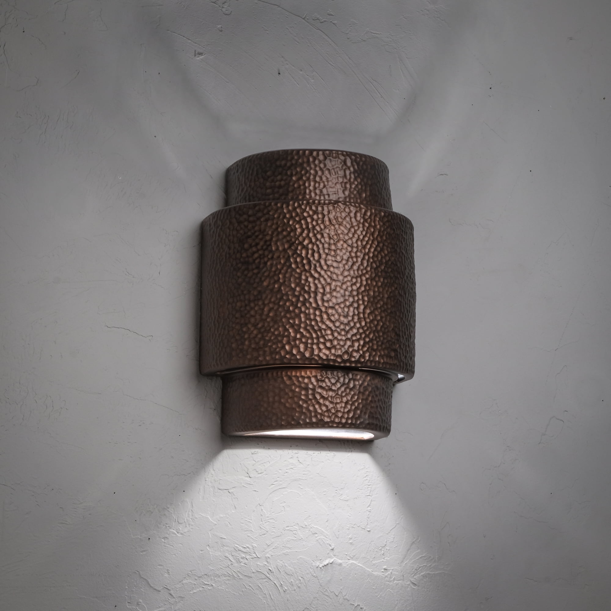 Luxury Lighting Hammerman 13.5" High Ceramic Outdoor Wall Light, Rubbed ...