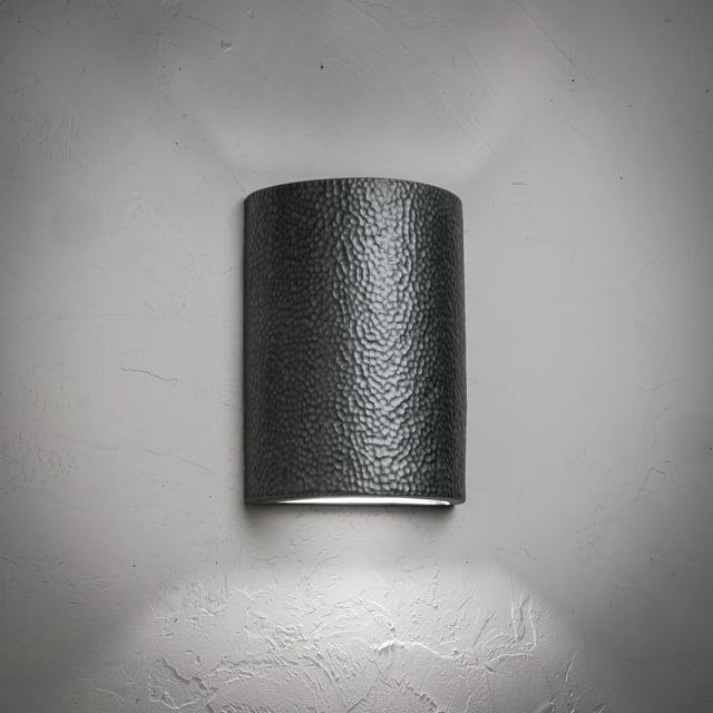 Luxury Lighting Hammerman 13" High Ceramic Outdoor Wall Light, Rubbed Pewter Painted Finish, LED Bulb Included