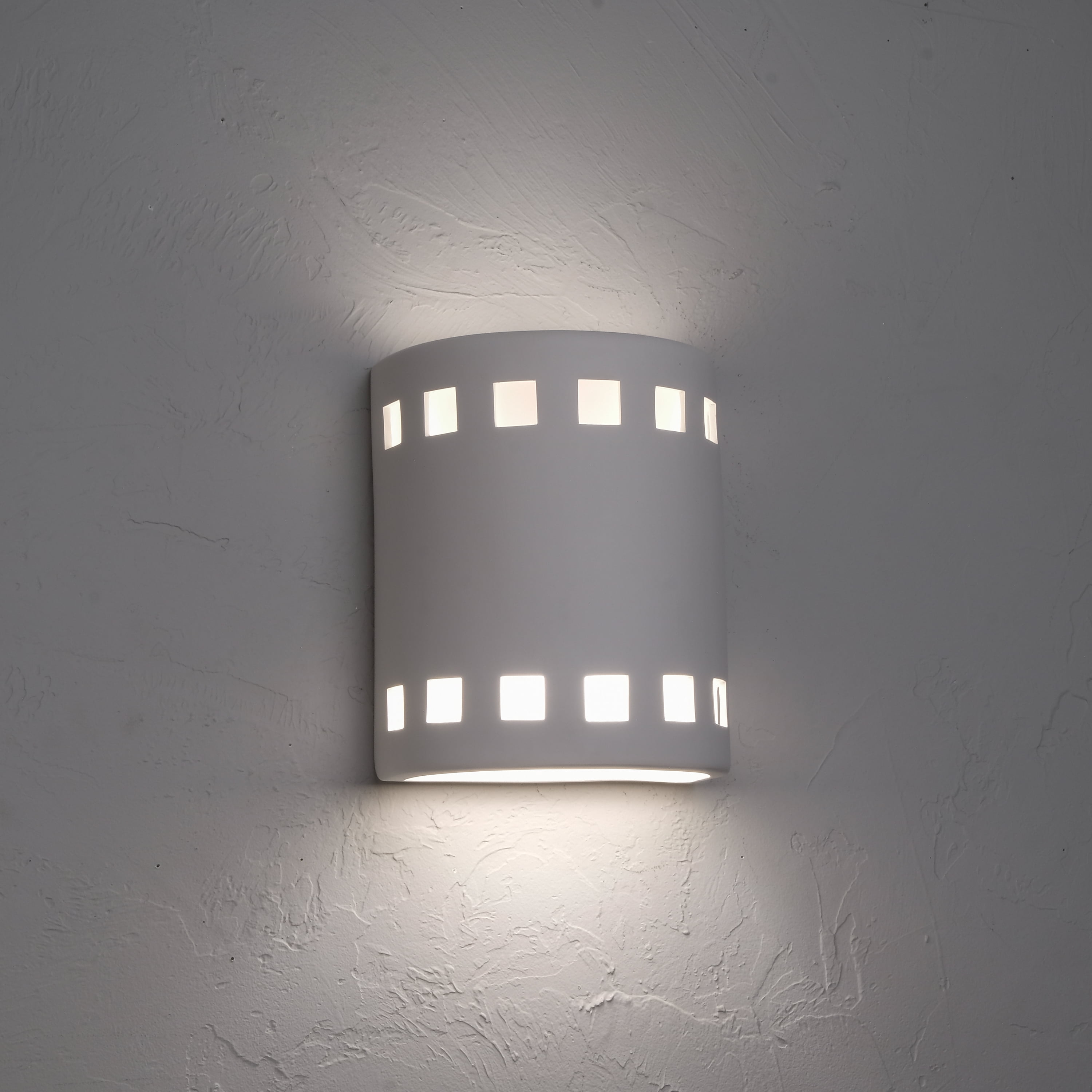 Luxury Lighting Jaken 10" High Ceramic Outdoor Wall Light, Paintable White Bisque, LED Bulb Included