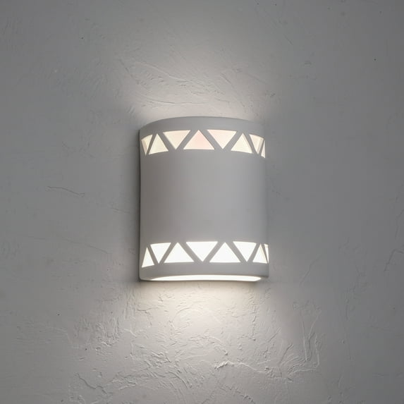 Luxury Lighting Jaken 10" High Ceramic Outdoor Wall Light, Paintable White Bisque, LED Bulb Included