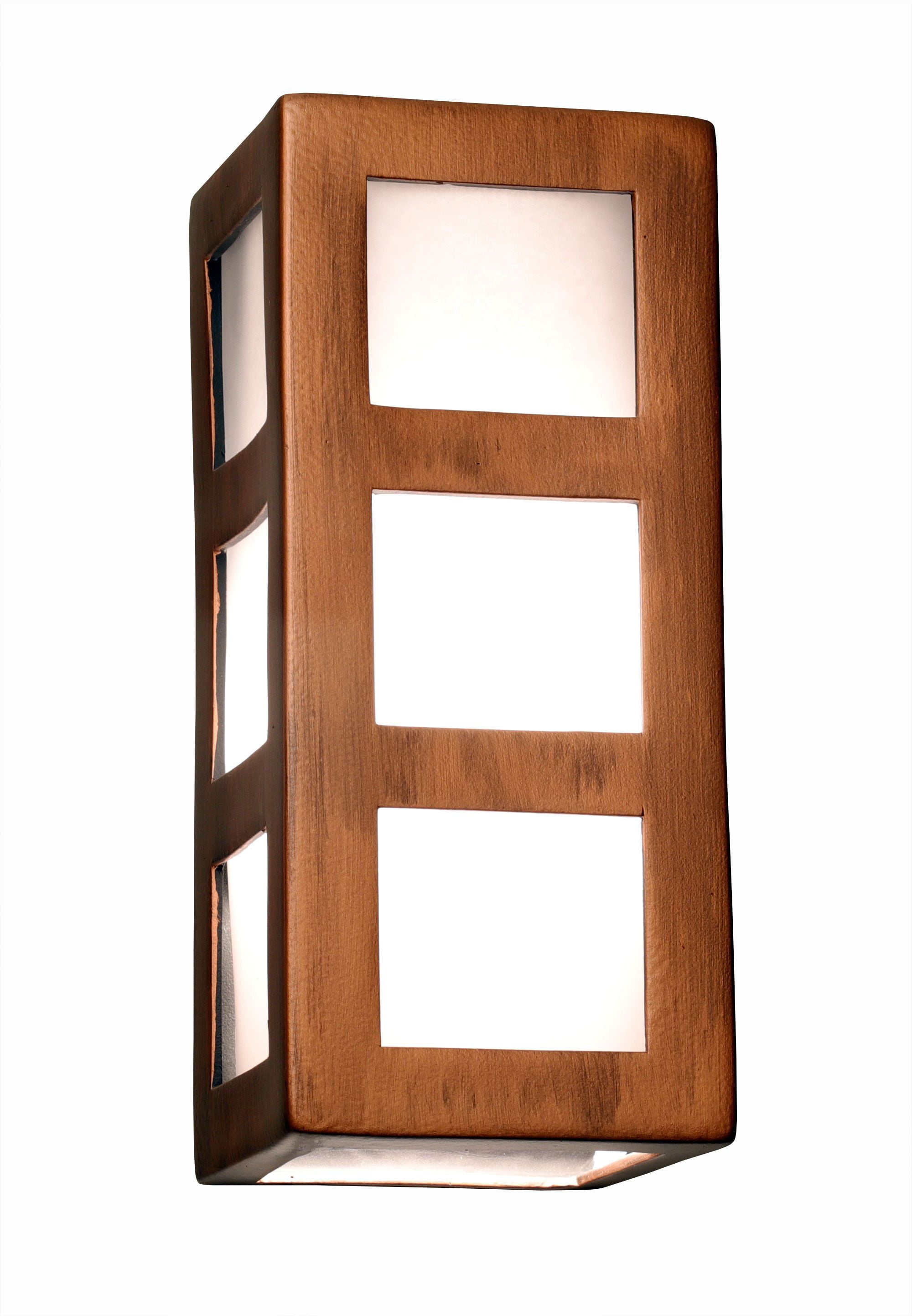 Luxury Lighting Varien Bay 12.5" High Ceramic Outdoor Wall Light, Rubbed Copper Finish, LED Bulb Included
