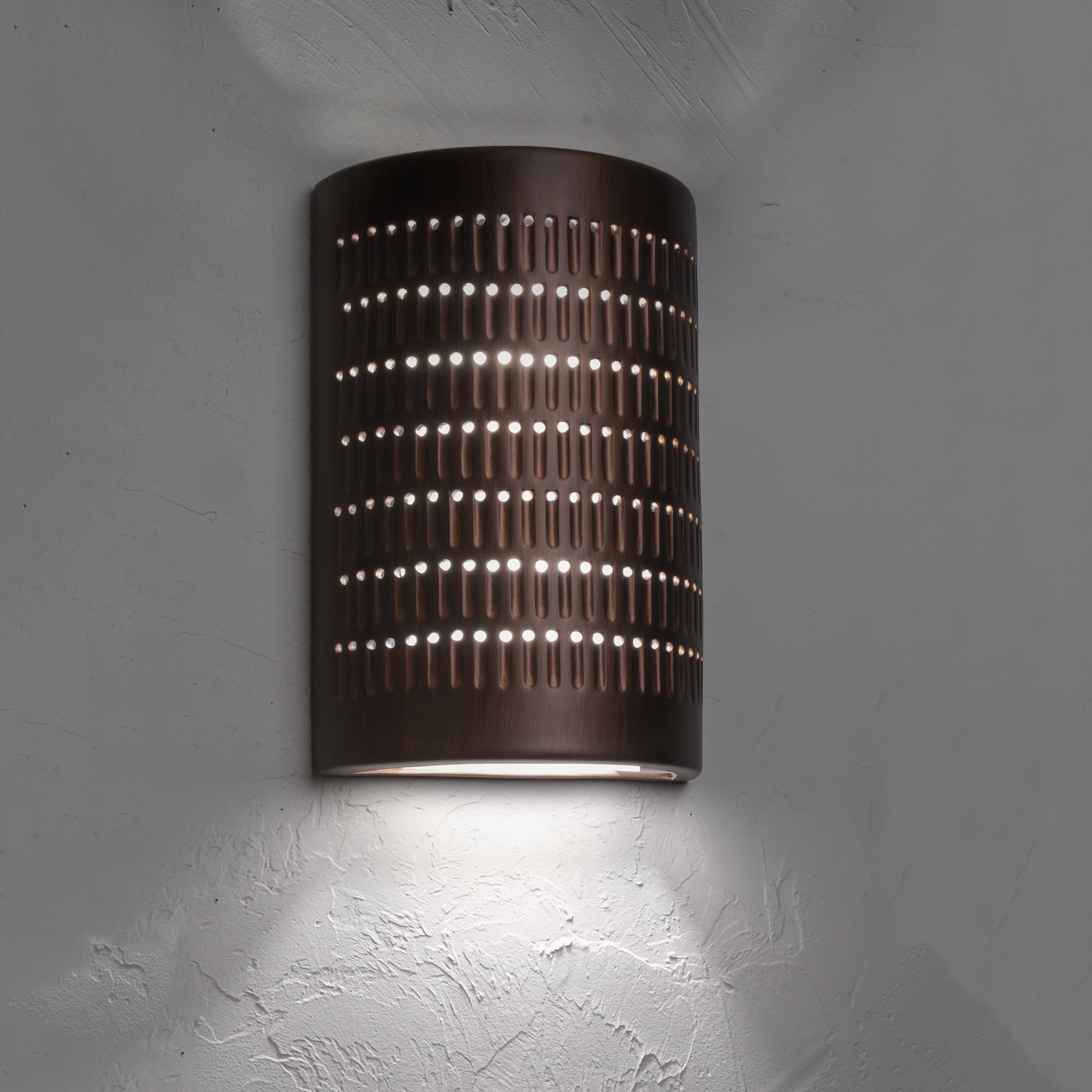 Luxury Lighting Zenia 15" High Ceramic Outdoor Wall Light, Rubbed Copper Painted Finish, LED Bulb Included