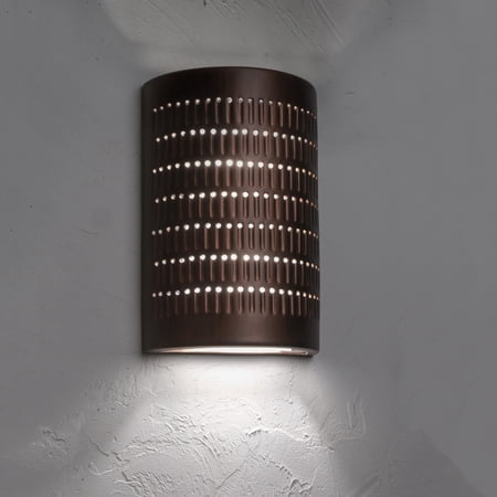 Luxury Lighting Zenia 15" High Ceramic Outdoor Wall Light, Rubbed Copper Painted Finish, LED Bulb Included