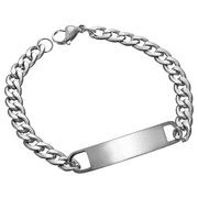 Luxury Lightweight Curb Chain Bracelet for Men   Link Bar Wristband Waterproof SILVER