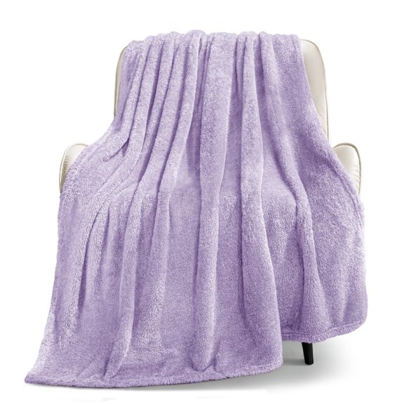 Luxury Lilac Fleece Blanket for Couch, Extra Large Soft Plush Throw, Warm Fluffy Bed Blanket for Adults , Decorative Home Accent, 50x70 inch