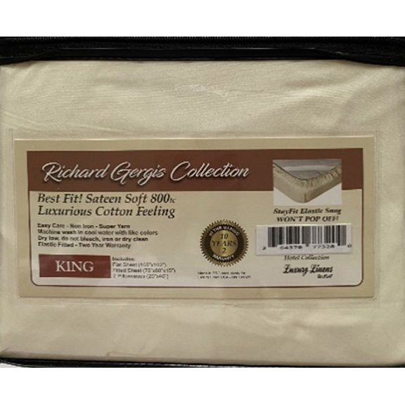 Luxury Linens USA - King Cream -Richard Gergis Hotel Collection