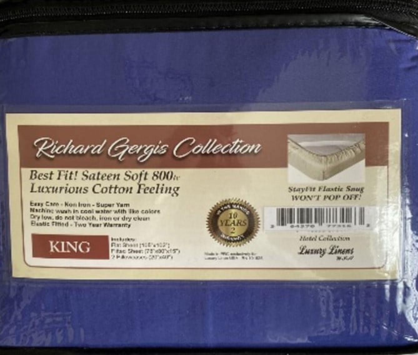Luxury Linens USA -King Royal Blue -  Richard Gergis Hotel Collection