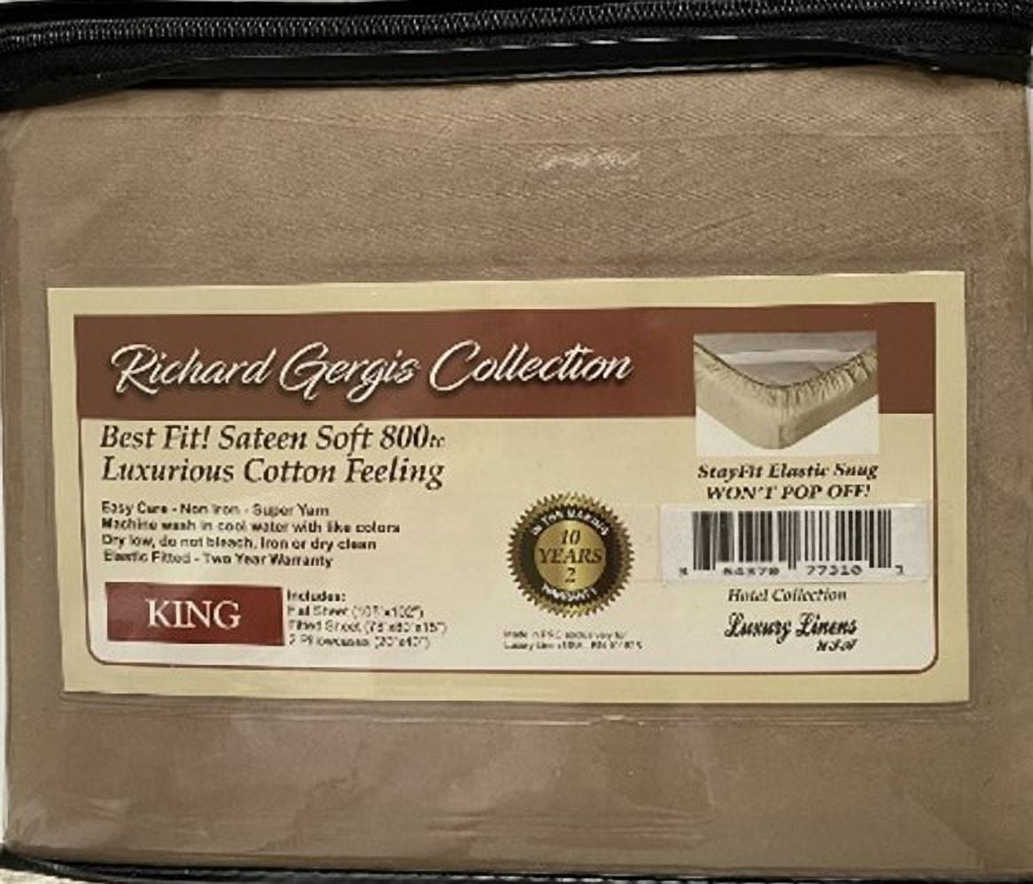 Luxury Linens USA - King Taupe - Richard Gergis Hotel Collection