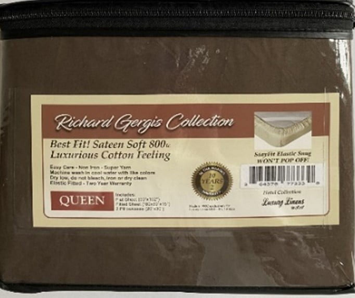Luxury Linens USA - Queen Dk Brown - Richard Gergis Hotel Collection