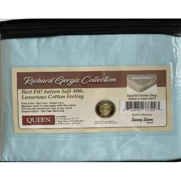 Luxury Linens USA - Queen Lt Blue - Richard Gergis Hotel Collection