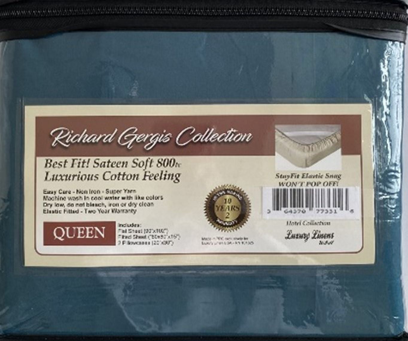 Luxury Linens USA - Queen Teal - Richard Gergis Hotel Collection