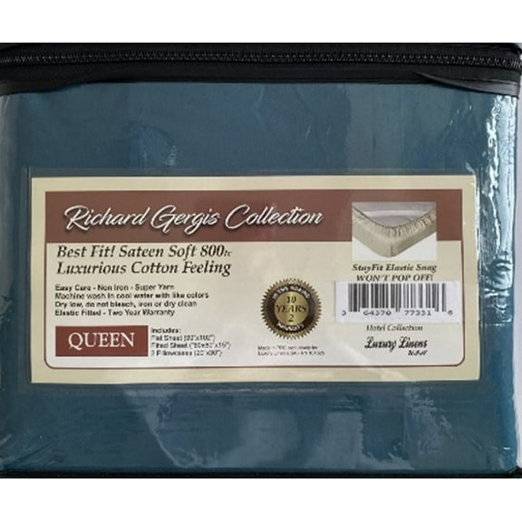 Luxury Linens USA - Queen Teal - Richard Gergis Hotel Collection