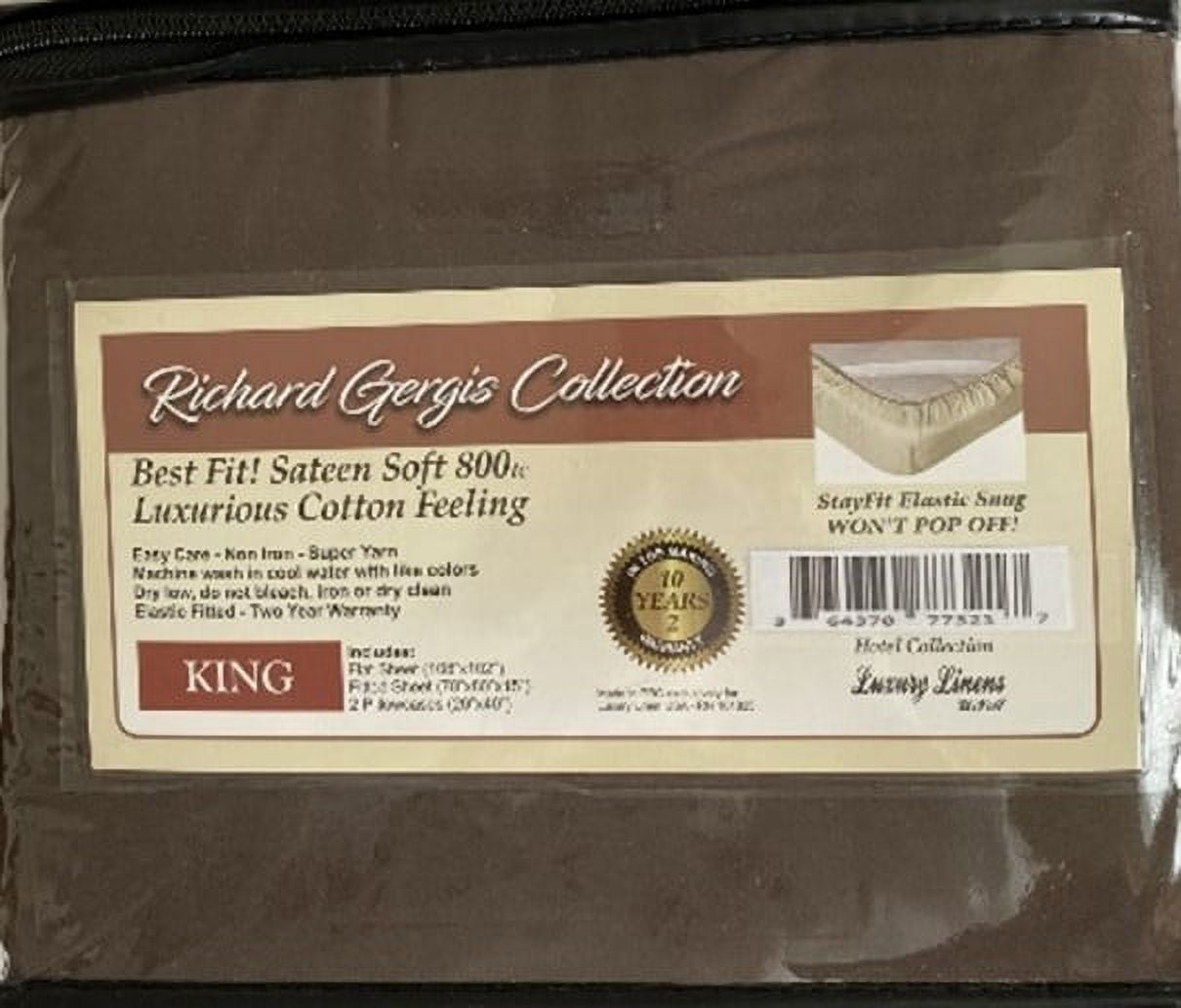 Luxury Linens USA King Dk Brown Richard Gergis Hotel Collection