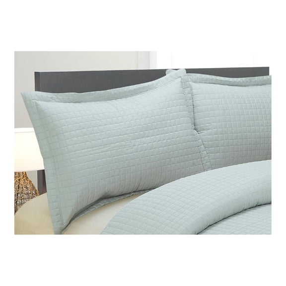 Luxury Lines Microfiber Quilted Bedding Set, Queen, Water Blue