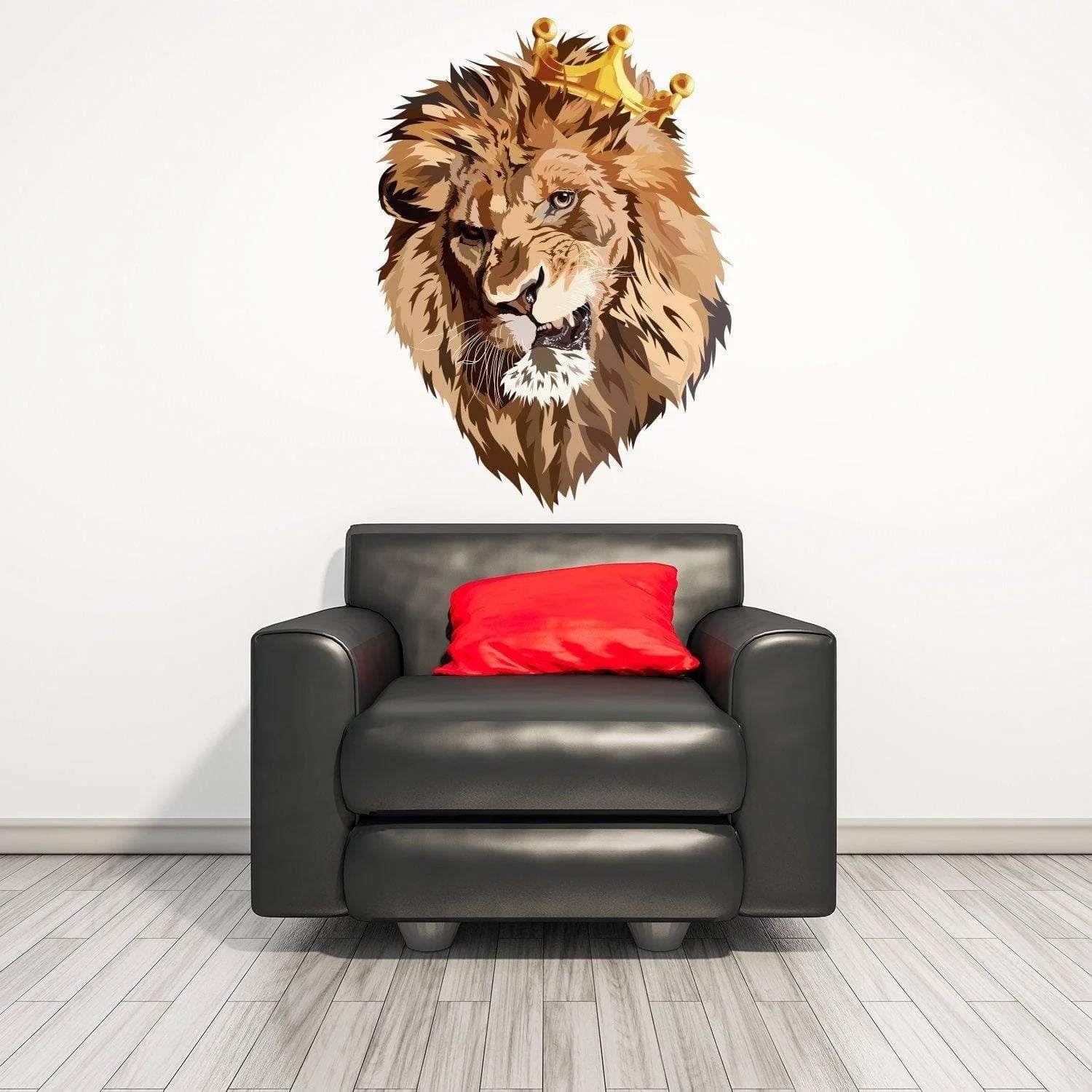 Luxury Lion Crown Wall Decal Vinyl Adhesive Wall Art Sticker