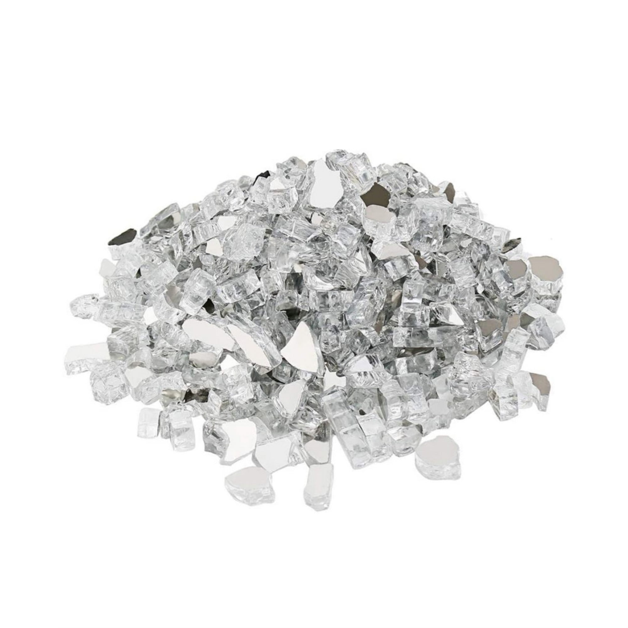 Luxury Living Furniture 11 Pound Clear Reflective Fire Glass, Premium Tempered Fire Pit Glass