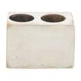 thumbnail image 1 of Luxury Living Furniture 2 Hole White Solid Wood Sugar Candle Holder, 1 of 2