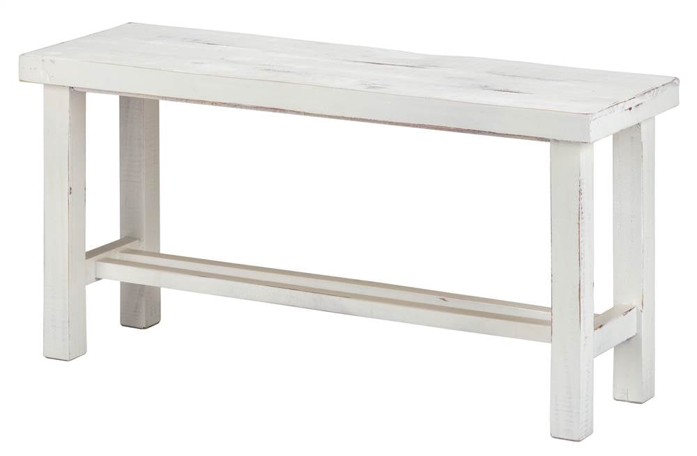 36 in. Wide Loft Bench in White Distressed - Walmart.com