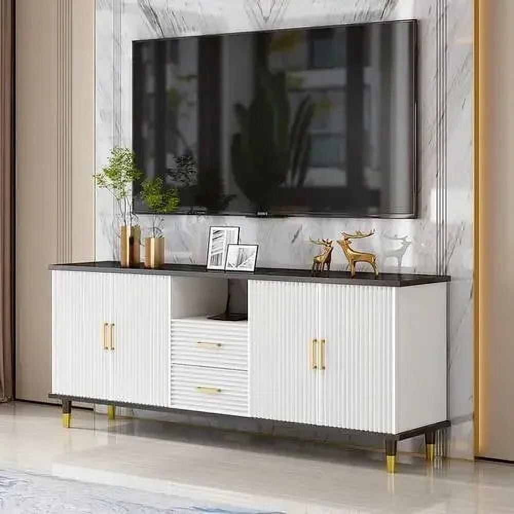 Luxury Living Room TV Cabinet White Foot Nordic Fashion Storage TV Stands Drawers Mueble TV ...