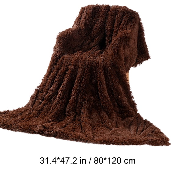 Luxury Long Plush Fuzzy Throw Blanket, 31.4x47.2in Soft Shaggy Fluffy Blanket for Sofa Couch Bedroom Home Decor