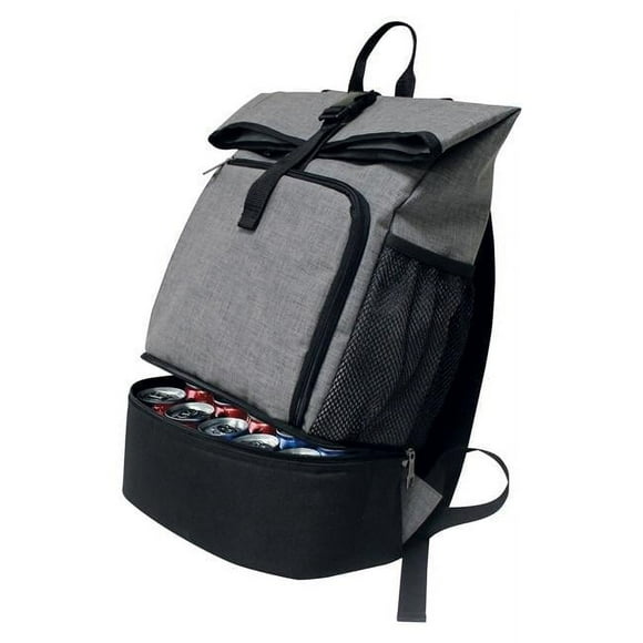 Luxury Luggage 12 Can Recess Cooler Backpacks, Grey