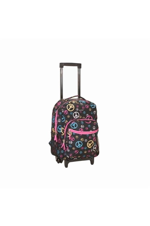 Rockland 17 Inch Rolling Backpack, Peace