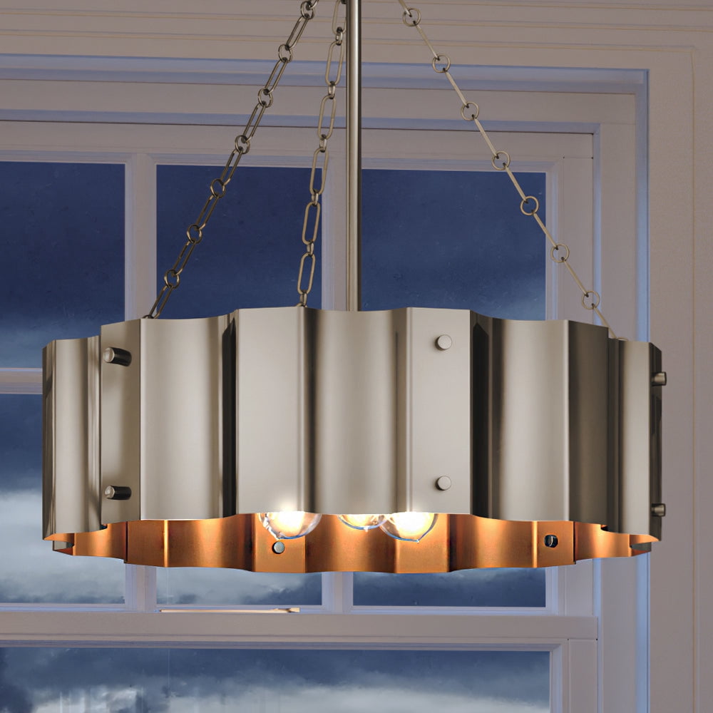 Luxury Lux Industrial Indoor Chandelier, 23''H x 21''W, with Industrial ...