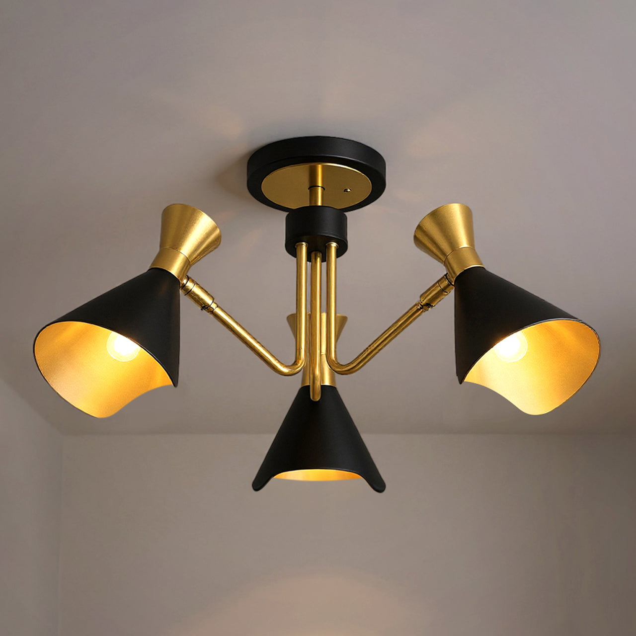 Luxury Luxe Industrial Ceiling Light, Matte Black, UQL5960