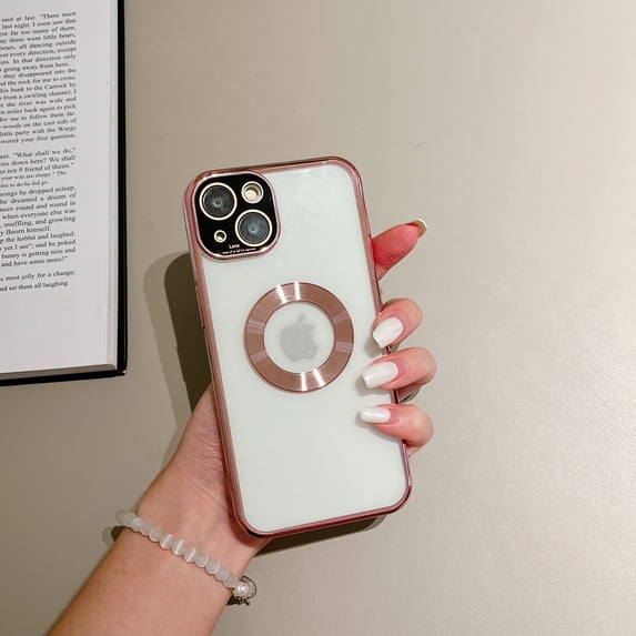 Luxury Magnetic for iPhone 11 Case, Electroplated Clear Slim Fit Phone Case with Camera Frame Shockproof for iPhone 11 Transparent Back Case Compatible with MagSafe, Gold