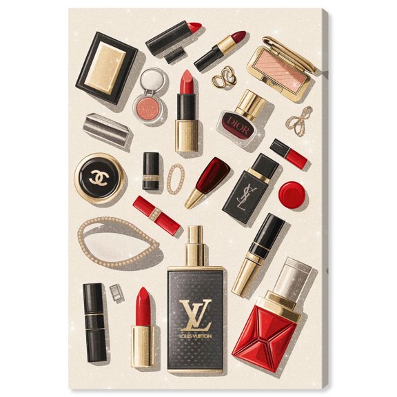 Luxury Makeup Collection Canvas Trendy Fashion Print by Art Remedy, Gallery Wrapped, 16 x 24