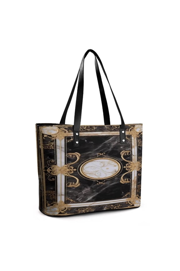 Luxury Marble Print Woman Leather Handbags Large Tote Bag Fashion Portable Handbags With Zipper
