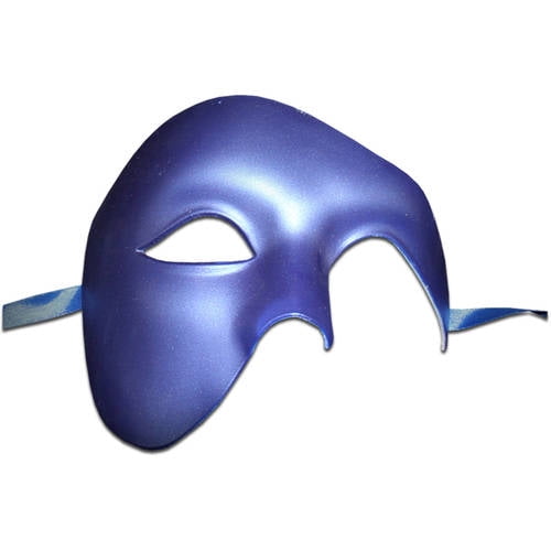 Luxury Mask Men's Phantom Of The Opera Masquerade Mask Vintage Design [Blue Half Face, One Size]