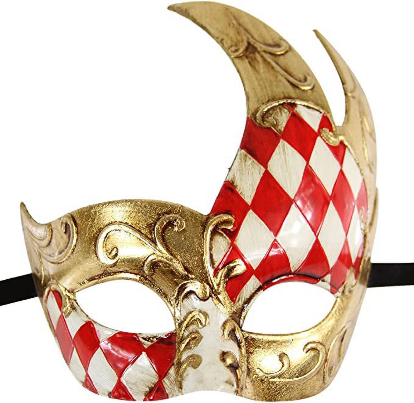 Luxury Mask® Men's Vintage Design Prom Mardi Gras Musical Checkered  Masquerade Mask 