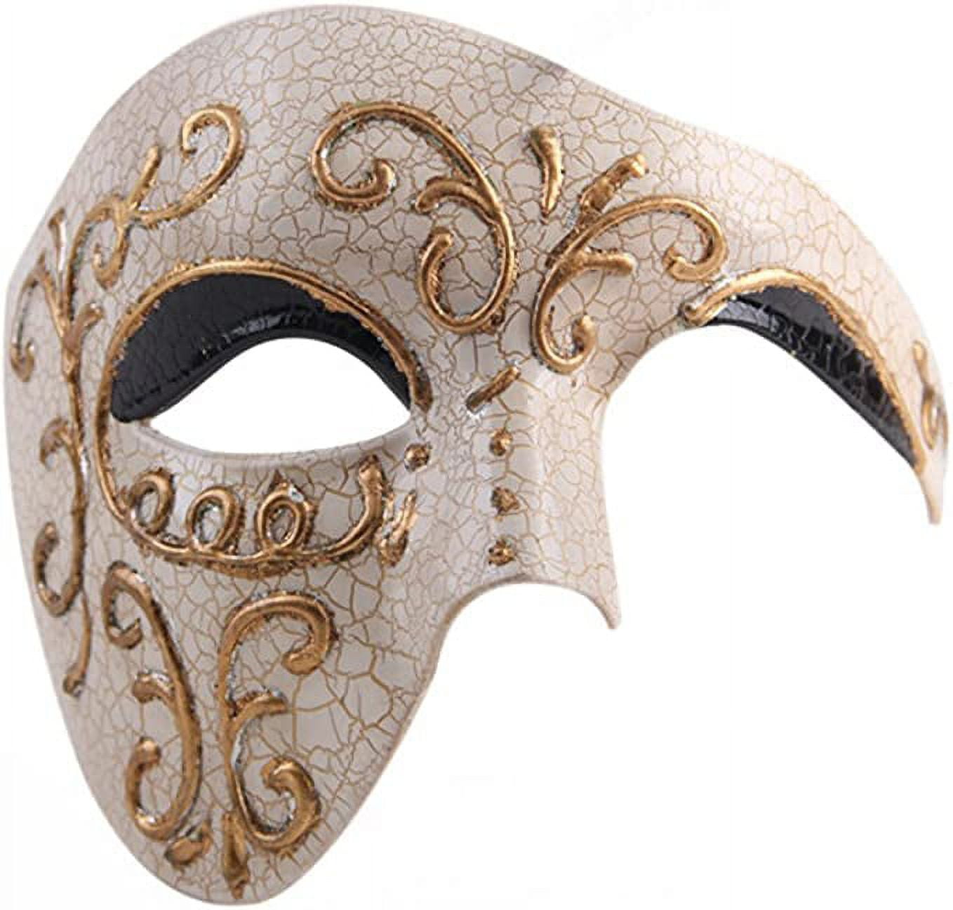 Ilovemasks White Half Face Phantom of The Opera Masquerade Venetian Mardi Gras Mask
