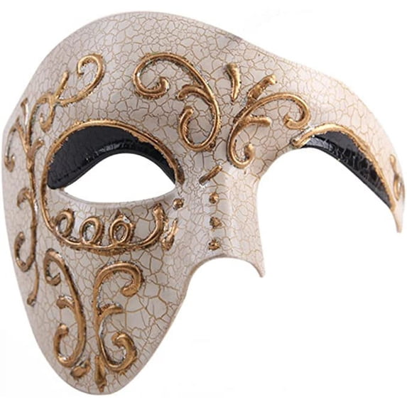 Luxury Mask Vintage Phantom of the Opera Mask – Venetian Half Face Mask – Costume Party, Masquerade Ball Carnival Mardi Gras